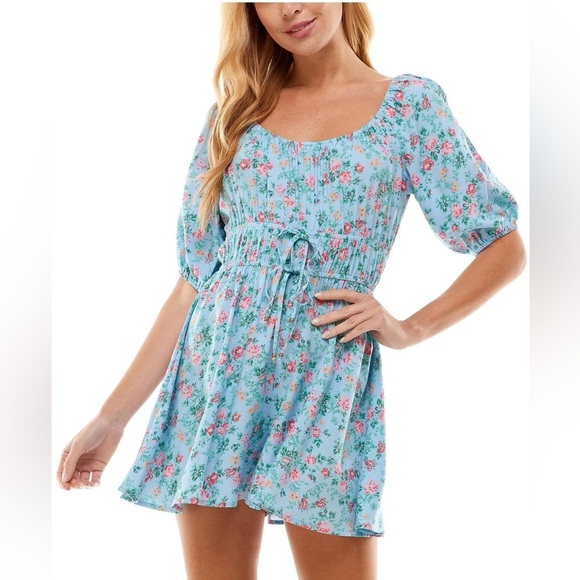 BEBOP Juniors Womens Floral Elbow Sleeves Romper Medium Size Medium - Picture 1 of 10